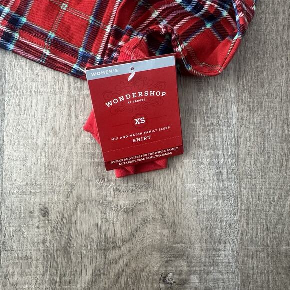 Wondershop PJ Pajama Long Sleeve Shirt size XS extra small - Red/Plaid - NEW - Picture 4 of 8